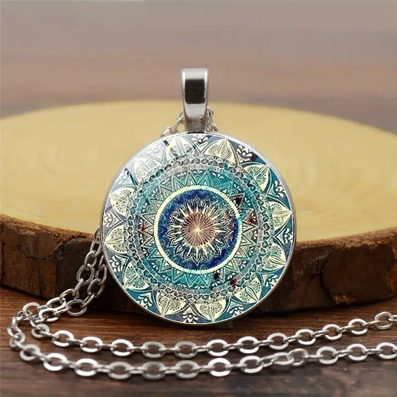 4pcs Vintage Mandala Flower Gemstone Jewelry Set