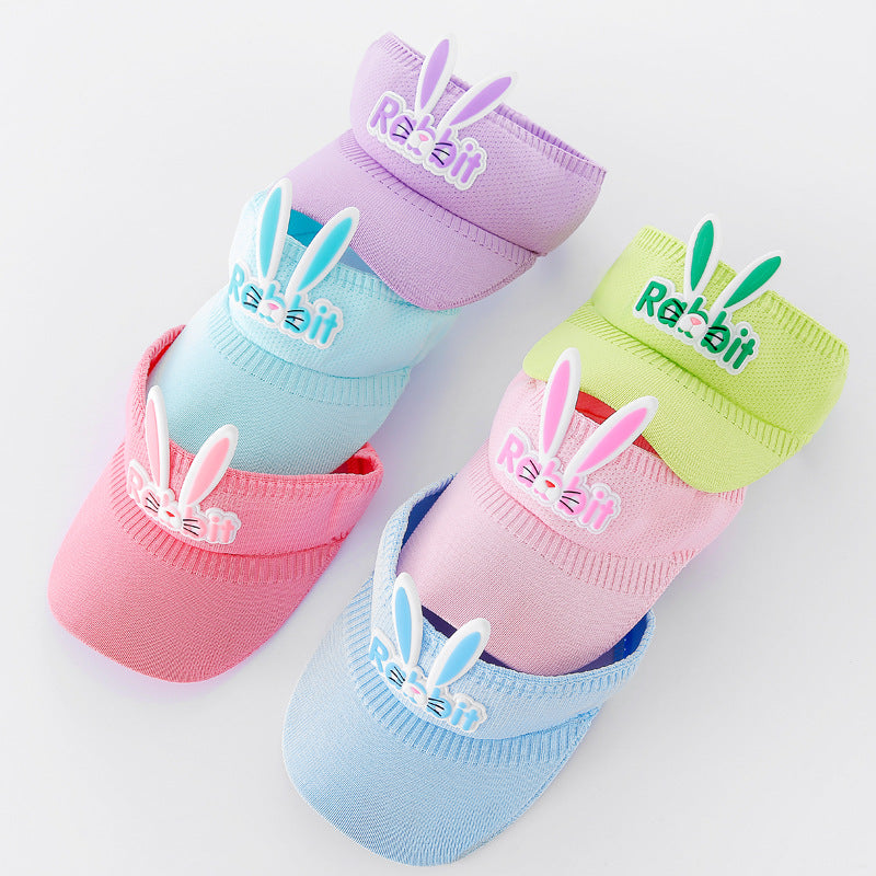 Children's Cartoon Rabbit Sun Hat for Ages 2-10