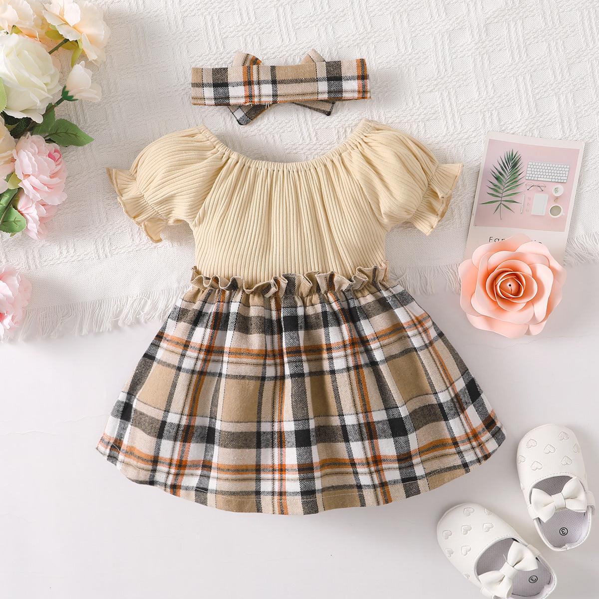 Amazon Bestselling Baby Girl Plaid Dress for Cross-Border
