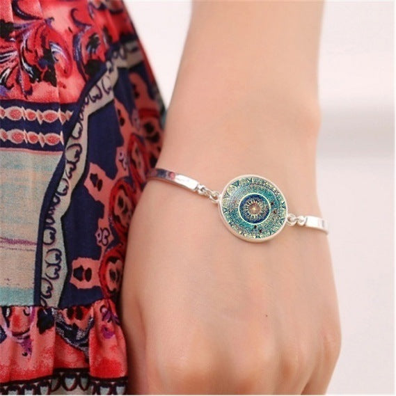 4pcs Vintage Mandala Flower Gemstone Jewelry Set