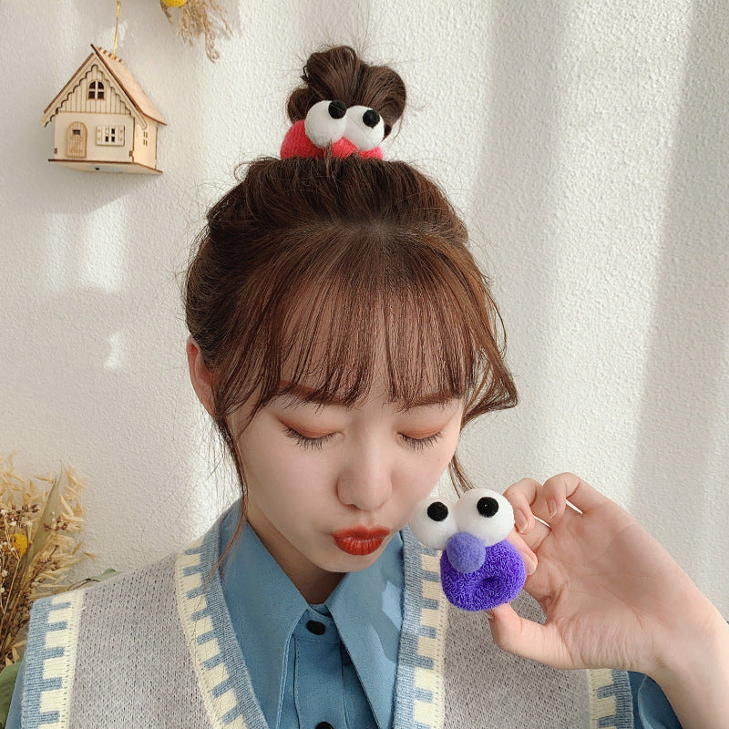 Cute Big Eyes Hair Scrunchie in Candy Colors