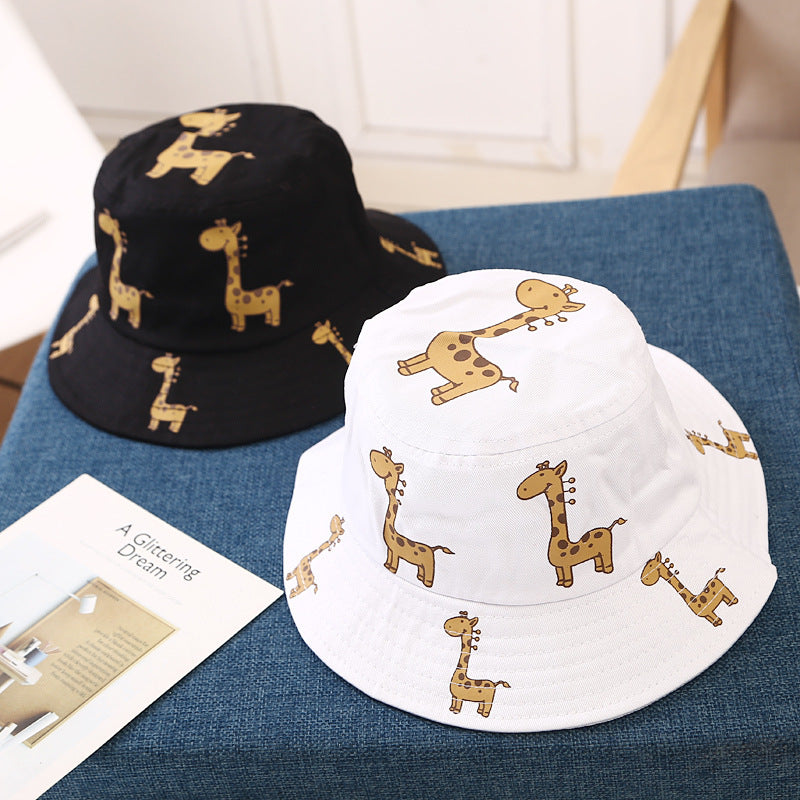 Cartoon Giraffe Bucket Hats for Kids - Outdoor & Beach