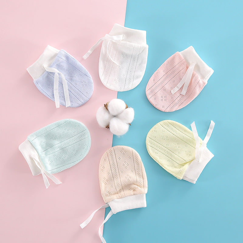 Adjustable Scratch Resistant Cotton Gloves for Babies