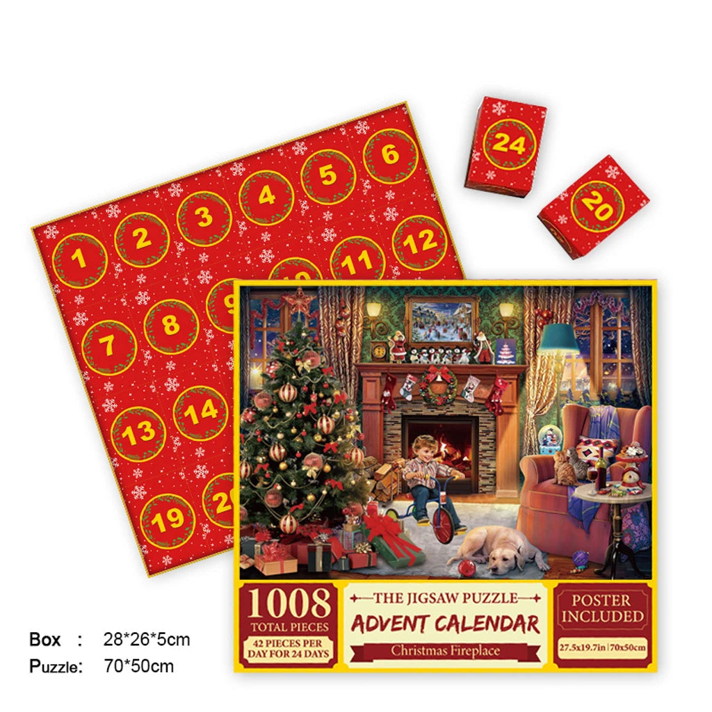 Joyeux puzzle de calendrier de l'Avent en Jigsaw