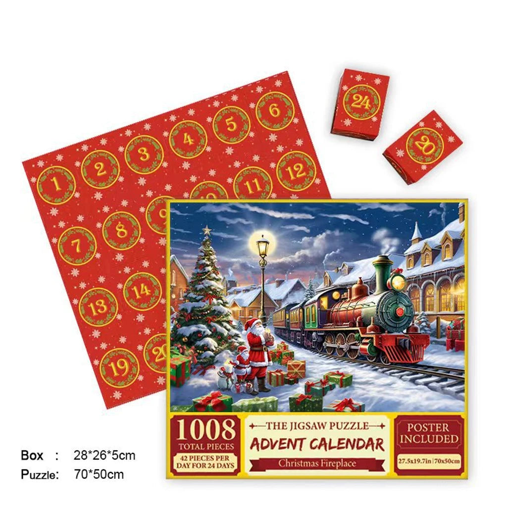 Joyeux puzzle de calendrier de l'Avent en Jigsaw