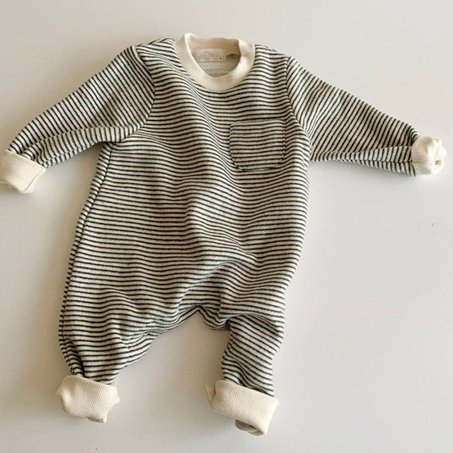 Striped Spring Jumpsuits for Infant Boys and Girls