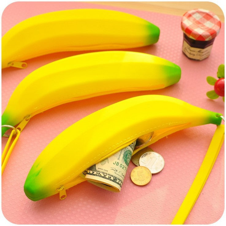 Cute Mini Silicone Banana Coin Purse for Students