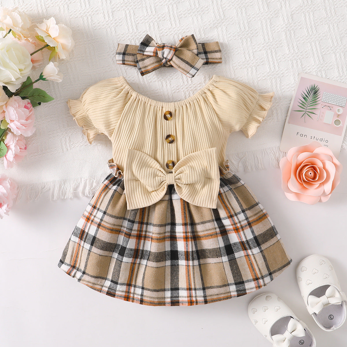 Amazon Bestselling Baby Girl Plaid Dress for Cross-Border