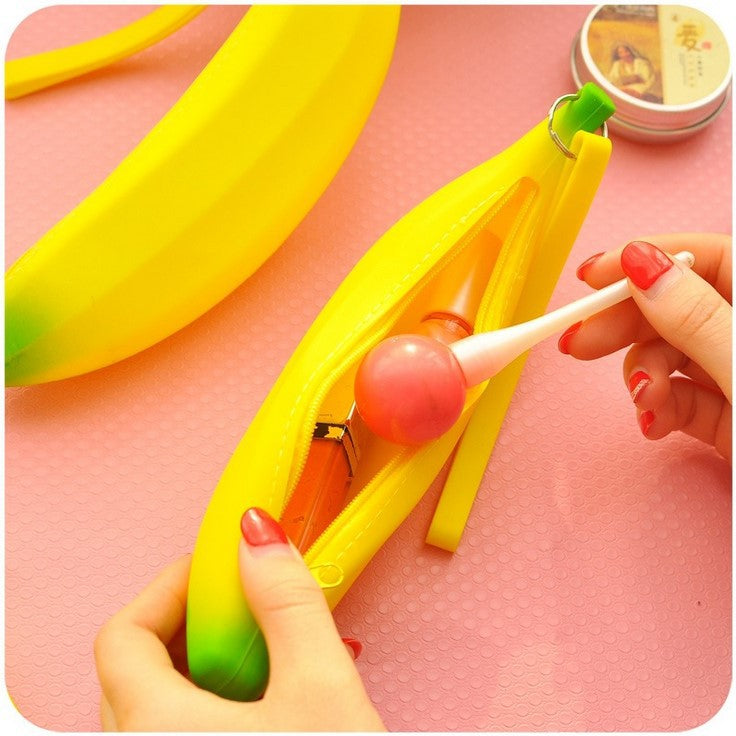 Cute Mini Silicone Banana Coin Purse for Students