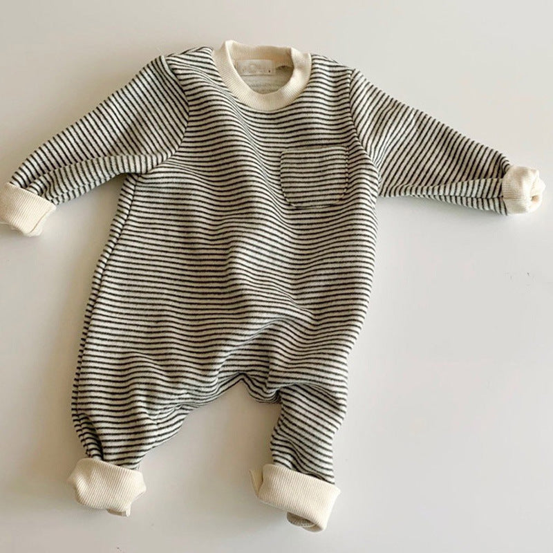 Striped Spring Jumpsuits for Infant Boys and Girls