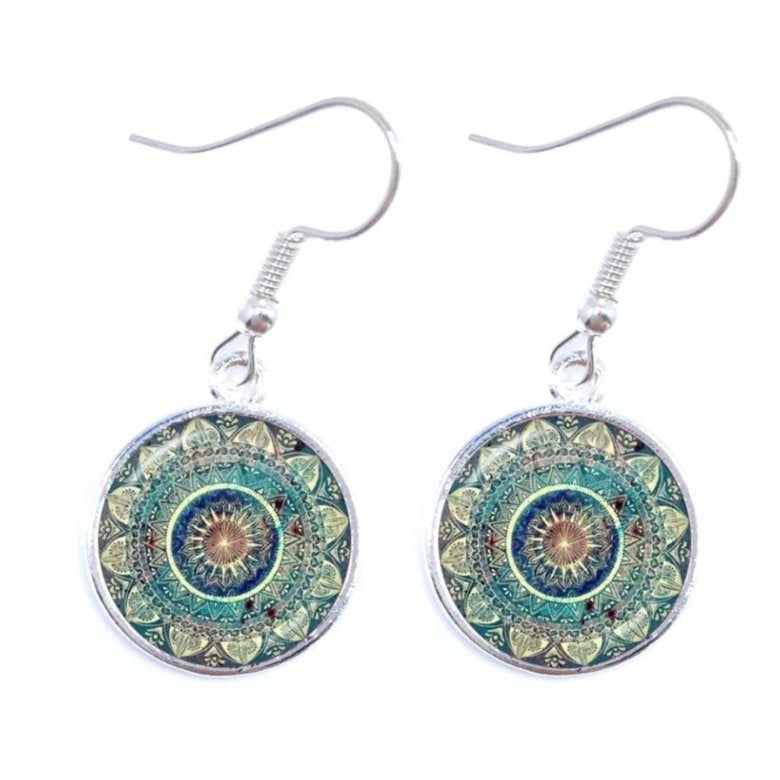 4pcs Vintage Mandala Flower Gemstone Jewelry Set