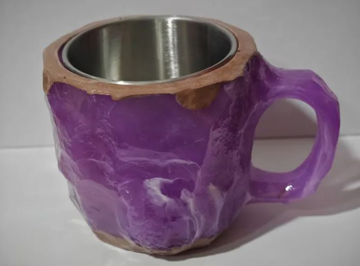 Tazas de café de resina con minerales y cristales de 400 ml con asas Elegante taza de imitación de mineral y cristal para decoración de oficina y hogar, regalo de Navidad, utensilios de cocina