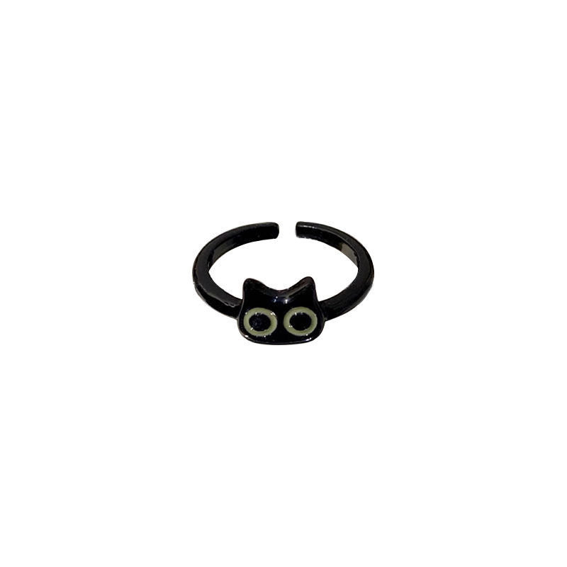 Funny Black Cat Ring for Women