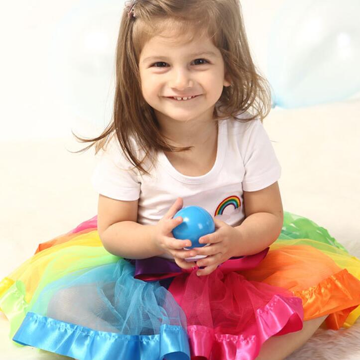 Girls Rainbow Mesh Dance Skirt in Multiple Colors