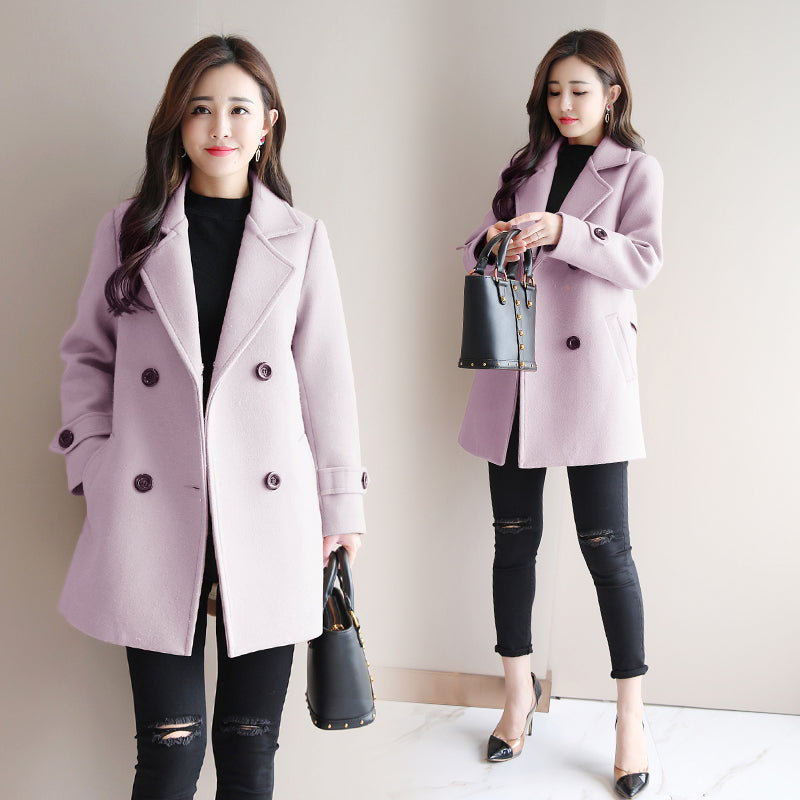 Woolen Coat Mid-Length Cardigan Stylish Casual 2020
