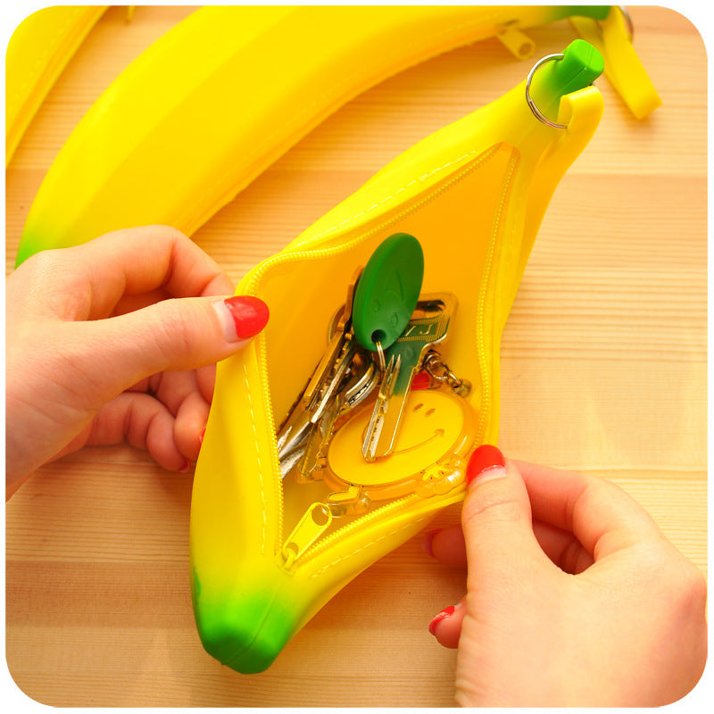 Cute Mini Silicone Banana Coin Purse for Students