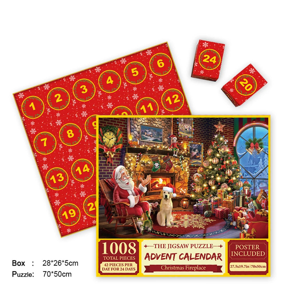 Joyeux puzzle de calendrier de l'Avent en Jigsaw