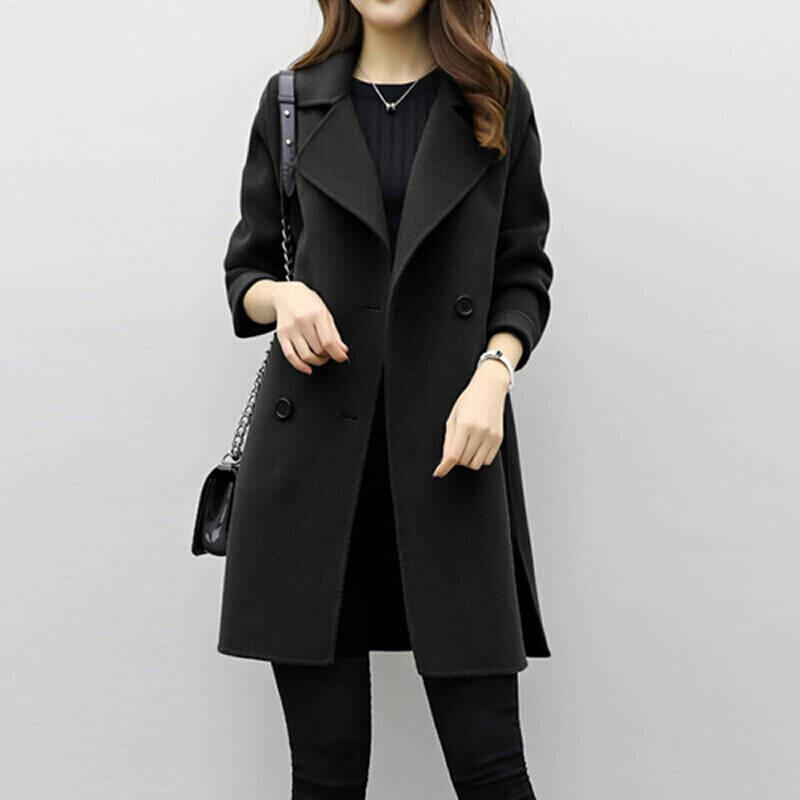 Woolen Coat Mid-Length Cardigan Stylish Casual 2020