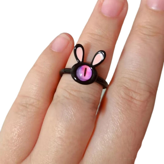 Funny Black Cat Ring for Women