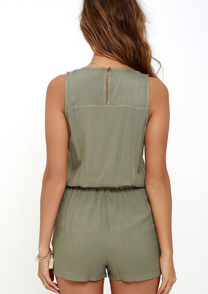 Army Green Jumpsuit and Romper Combination