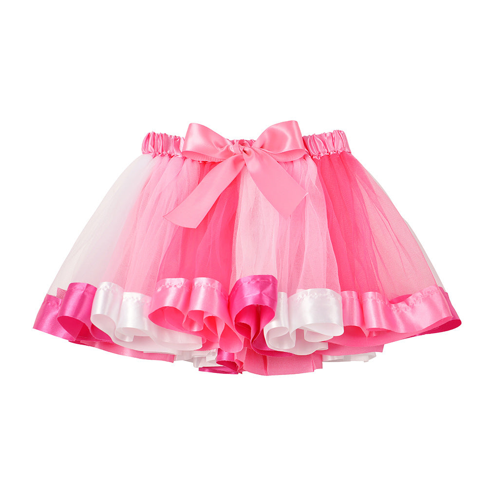 Girls Rainbow Mesh Dance Skirt in Multiple Colors