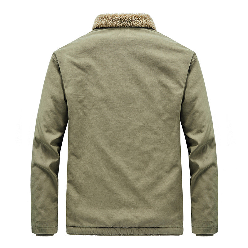Men's Winter Thick Fur Collar Fleece Pilot Jacket