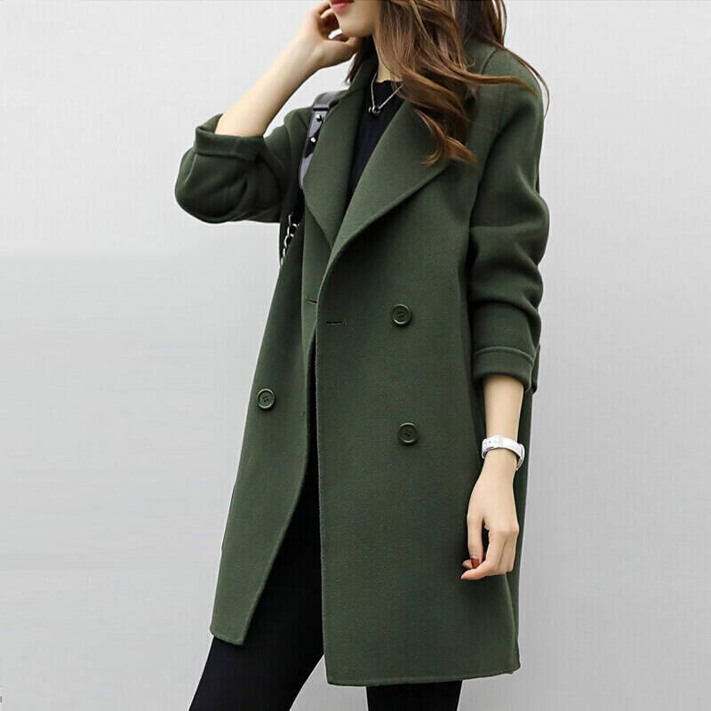 Woolen Coat Mid-Length Cardigan Stylish Casual 2020