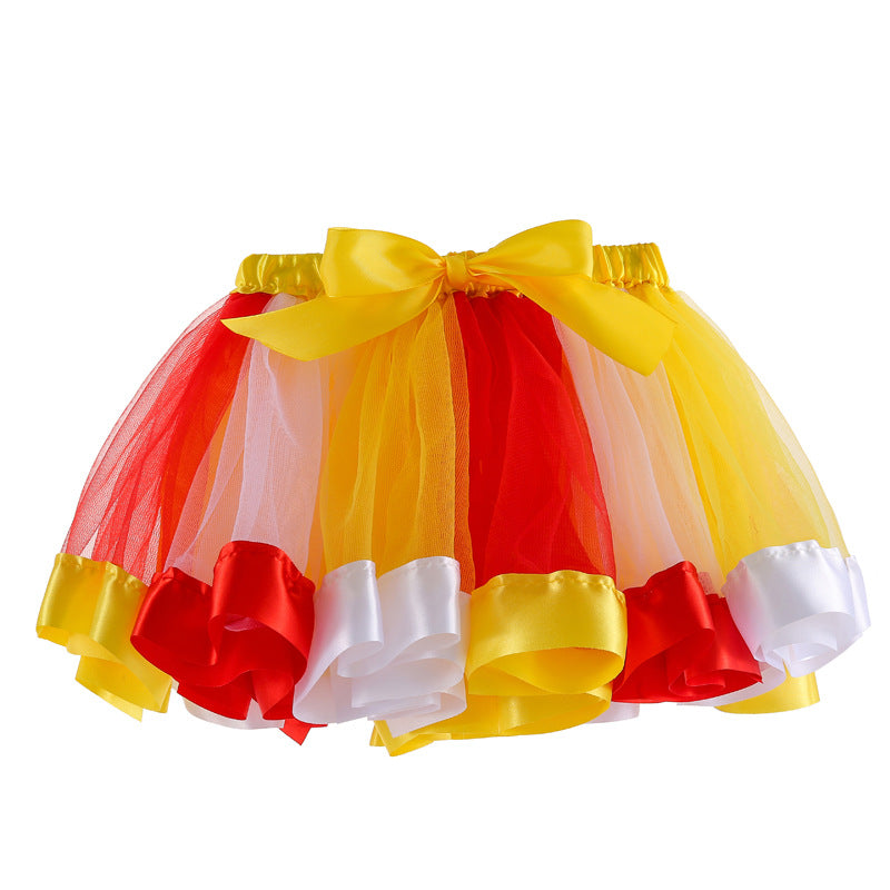 Girls Rainbow Mesh Dance Skirt in Multiple Colors