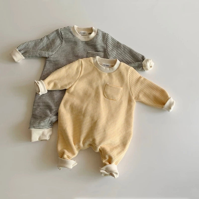 Striped Spring Jumpsuits for Infant Boys and Girls