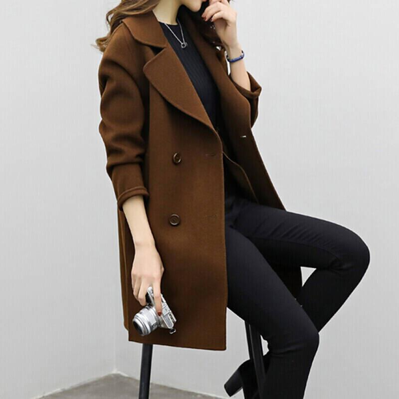 Woolen Coat Mid-Length Cardigan Stylish Casual 2020