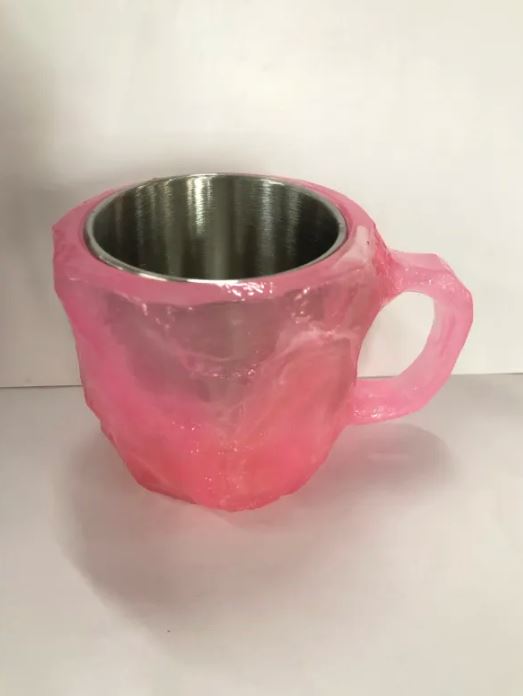 Tazas de café de resina con minerales y cristales de 400 ml con asas Elegante taza de imitación de mineral y cristal para decoración de oficina y hogar, regalo de Navidad, utensilios de cocina